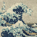 The Great Wave of Kanagawa, pixelated